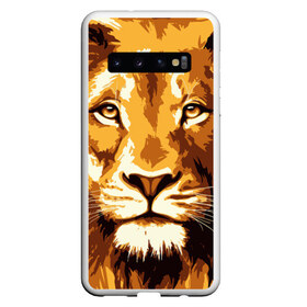 Чехол для Samsung Galaxy S10 с принтом Взгляд льва , Силикон | Область печати: задняя сторона чехла, без боковых панелей | арт | грива | деко | жедтая | животные | закат | зверей | золото | кошка | лев | лето | львенок | неоновая | очки | пляж | прайд | разноцветная | солнце | тигр | узоры | царь | яркие