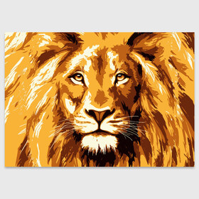 Поздравительная открытка с принтом Взгляд льва , 100% бумага | плотность бумаги 280 г/м2, матовая, на обратной стороне линовка и место для марки
 | арт | грива | деко | жедтая | животные | закат | зверей | золото | кошка | лев | лето | львенок | неоновая | очки | пляж | прайд | разноцветная | солнце | тигр | узоры | царь | яркие