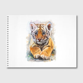 Альбом для рисования с принтом Tiger Art , 100% бумага
 | матовая бумага, плотность 200 мг. | Тематика изображения на принте: art | blue | dinamic picture | lion | tiger | white | арт | животные | картинка | лев | рисунок | тигр