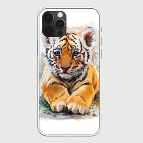 Чехол для iPhone 12 Pro Max с принтом Tiger Art , Силикон |  | art | blue | dinamic picture | lion | tiger | white | арт | животные | картинка | лев | рисунок | тигр