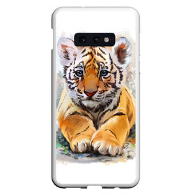 Чехол для Samsung S10E с принтом Tiger Art , Силикон | Область печати: задняя сторона чехла, без боковых панелей | Тематика изображения на принте: art | blue | dinamic picture | lion | tiger | white | арт | животные | картинка | лев | рисунок | тигр