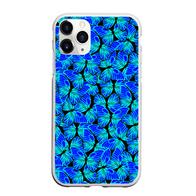 Чехол для iPhone 11 Pro матовый с принтом Голубые бабочки , Силикон |  | angel | butterfly | pattern | summer | wings | ангел | бабочка | бабочки | животные | крылышки | крылья | летающие | летние | магия | махаон | мотылек | насекомые | небесные | неон | неоновые | паттерн | природа