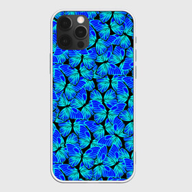 Чехол для iPhone 12 Pro Max с принтом Голубые бабочки , Силикон |  | angel | butterfly | pattern | summer | wings | ангел | бабочка | бабочки | животные | крылышки | крылья | летающие | летние | магия | махаон | мотылек | насекомые | небесные | неон | неоновые | паттерн | природа