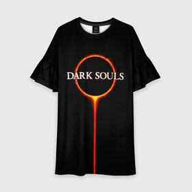 Детское платье 3D с принтом Dark Souls , 100% полиэстер | прямой силуэт, чуть расширенный к низу. Круглая горловина, на рукавах — воланы | Тематика изображения на принте: black sun | bonfire | dark souls | dark souls 3 | dark souls logo | ds 3 | game | souls | sun | you died | дарк соулз | дарк соулс | дарк соулс лого | дс 3 | затмение | игра | солнечное затмение | солнце | темная душа | темные души | черное