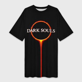 Платье-футболка 3D с принтом Dark Souls ,  |  | Тематика изображения на принте: black sun | bonfire | dark souls | dark souls 3 | dark souls logo | ds 3 | game | souls | sun | you died | дарк соулз | дарк соулс | дарк соулс лого | дс 3 | затмение | игра | солнечное затмение | солнце | темная душа | темные души | черное