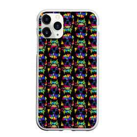 Чехол для iPhone 11 Pro Max матовый с принтом Pattern , Силикон |  | jaw | neon | pattern | skull | teeth | vanguard | авангард | зубы | неон | пасть | узор | череп