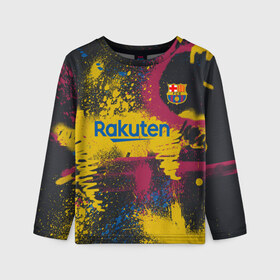 Детский лонгслив 3D с принтом FC Barcelona | La Liga pre-match shirt (2021) , 100% полиэстер | длинные рукава, круглый вырез горловины, полуприлегающий силуэт
 | 0x000000123 | barca | barcelona | fcb | messi | барса | барселона | месси | фкб