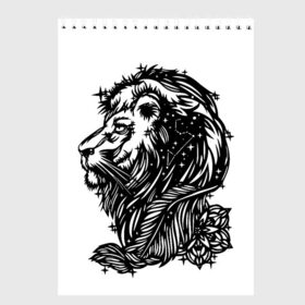 Скетчбук с принтом Лев , 100% бумага
 | 48 листов, плотность листов — 100 г/м2, плотность картонной обложки — 250 г/м2. Листы скреплены сверху удобной пружинной спиралью | Тематика изображения на принте: leo | lion | знаки зодиака | лев | царь зверей