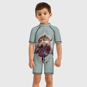 Детский купальный костюм 3D с принтом Супермен , Полиэстер 85%, Спандекс 15% | застежка на молнии на спине | man | steel | superman | vdzajul | супермен | супермэн