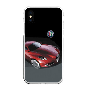 Чехол для iPhone XS Max матовый с принтом Alfa Romeo , Силикон | Область печати: задняя сторона чехла, без боковых панелей | Тематика изображения на принте: alfa romeo | car | italy | motorsport | prestige | автоспорт | альфа ромео | италия | престиж