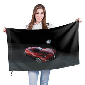 Флаг 3D с принтом Alfa Romeo , 100% полиэстер | плотность ткани — 95 г/м2, размер — 67 х 109 см. Принт наносится с одной стороны | alfa romeo | car | italy | motorsport | prestige | автоспорт | альфа ромео | италия | престиж