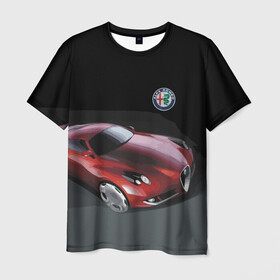 Мужская футболка 3D с принтом Alfa Romeo , 100% полиэфир | прямой крой, круглый вырез горловины, длина до линии бедер | alfa romeo | car | italy | motorsport | prestige | автоспорт | альфа ромео | италия | престиж