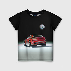 Детская футболка 3D с принтом Alfa Romeo , 100% гипоаллергенный полиэфир | прямой крой, круглый вырез горловины, длина до линии бедер, чуть спущенное плечо, ткань немного тянется | alfa romeo | car | italy | motorsport | prestige | автоспорт | альфа ромео | италия | престиж