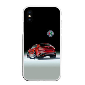 Чехол для iPhone XS Max матовый с принтом Alfa Romeo , Силикон | Область печати: задняя сторона чехла, без боковых панелей | Тематика изображения на принте: alfa romeo | car | italy | motorsport | prestige | автоспорт | альфа ромео | италия | престиж