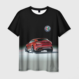 Мужская футболка 3D с принтом Alfa Romeo , 100% полиэфир | прямой крой, круглый вырез горловины, длина до линии бедер | alfa romeo | car | italy | motorsport | prestige | автоспорт | альфа ромео | италия | престиж