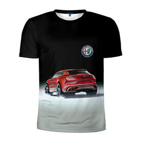 Мужская футболка 3D спортивная с принтом Alfa Romeo , 100% полиэстер с улучшенными характеристиками | приталенный силуэт, круглая горловина, широкие плечи, сужается к линии бедра | Тематика изображения на принте: alfa romeo | car | italy | motorsport | prestige | автоспорт | альфа ромео | италия | престиж