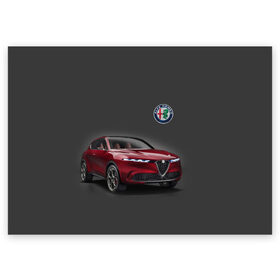 Поздравительная открытка с принтом Alfa Romeo , 100% бумага | плотность бумаги 280 г/м2, матовая, на обратной стороне линовка и место для марки
 | alfa romeo | car | italy | prestige | автомобиль | альфа ромео | италия | престиж