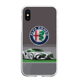 Чехол для iPhone XS Max матовый с принтом Alfa Romeo motorsport , Силикон | Область печати: задняя сторона чехла, без боковых панелей | alfa romeo | car | italy | motorsport | prestige | автоспорт | альфа ромео | италия | престиж