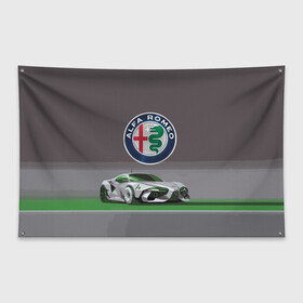 Флаг-баннер с принтом Alfa Romeo motorsport , 100% полиэстер | размер 67 х 109 см, плотность ткани — 95 г/м2; по краям флага есть четыре люверса для крепления | alfa romeo | car | italy | motorsport | prestige | автоспорт | альфа ромео | италия | престиж