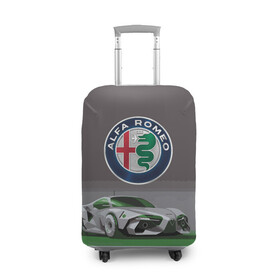 Чехол для чемодана 3D с принтом Alfa Romeo motorsport , 86% полиэфир, 14% спандекс | двустороннее нанесение принта, прорези для ручек и колес | alfa romeo | car | italy | motorsport | prestige | автоспорт | альфа ромео | италия | престиж
