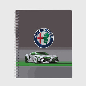 Тетрадь с принтом Alfa Romeo motorsport , 100% бумага | 48 листов, плотность листов — 60 г/м2, плотность картонной обложки — 250 г/м2. Листы скреплены сбоку удобной пружинной спиралью. Уголки страниц и обложки скругленные. Цвет линий — светло-серый
 | alfa romeo | car | italy | motorsport | prestige | автоспорт | альфа ромео | италия | престиж