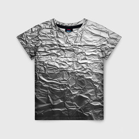 Детская футболка 3D с принтом Фольга , 100% гипоаллергенный полиэфир | прямой крой, круглый вырез горловины, длина до линии бедер, чуть спущенное плечо, ткань немного тянется | защита от вышек | фольга