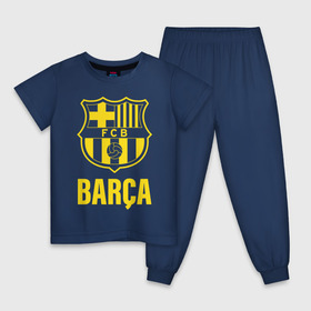Детская пижама хлопок с принтом BARCA , 100% хлопок |  брюки и футболка прямого кроя, без карманов, на брюках мягкая резинка на поясе и по низу штанин
 | barcelona | champions | fc | fc barcelona 20 21 | fcb | football club | league | lionel | messi | spain | sport | барселона | испания | лига | лионель | месси | спортивные | униформа | фирменые цвета | фк | футбольный клуб | чемпионов