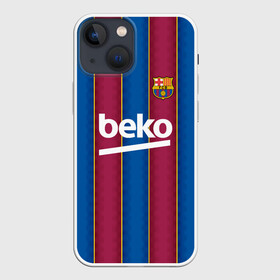 Чехол для iPhone 13 mini с принтом FC Barcelona 20 21 ,  |  | barcelona | champions | fc | fc barcelona 20 21 | fcb | football club | league | lionel | messi | spain | sport | барселона | испания | лига | лионель | месси | спортивные | униформа | фирменые цвета | фк | футбольный клуб | чемпионов