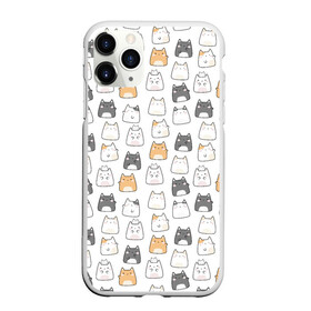 Чехол для iPhone 11 Pro Max матовый с принтом Толстые котики , Силикон |  | cute | japan | japanese | k pop | kawaii | korea | korean | детские | забавные | к поп | кавайные | кей поп | корейские | котики | коты | котята | котятки | кошки | милые | прикольные | пухленькие | пухлые | смешные | счастливые