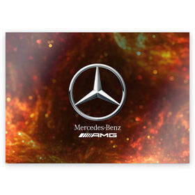 Поздравительная открытка с принтом MERCEDES / МЕРСЕДЕС , 100% бумага | плотность бумаги 280 г/м2, матовая, на обратной стороне линовка и место для марки
 | amg | auto | bens | benz | logo | merc | mercedes | mercedes benz | mersedes | moto | star | vthctltc | авто | амг | бенц | звезда | класс | лого | логотип | мерин | мерс | мерседес | мерседес бенц | мото | символ | символы | ьуксувуы