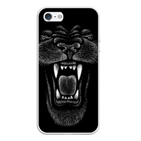 Чехол для iPhone 5/5S матовый с принтом Черная пантера , Силикон | Область печати: задняя сторона чехла, без боковых панелей | Тематика изображения на принте: big | black | cat | danger | jungle | king | leopard | panter | panther | picture | большая | большой | джунглей | джунгли | зубы | король | кот | кошка | леопард | мелками | опасная | опасный | охотник | пантера | пасть | рисунок | хищник | 