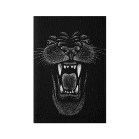Обложка для паспорта матовая кожа с принтом Черная пантера , натуральная матовая кожа | размер 19,3 х 13,7 см; прозрачные пластиковые крепления | big | black | cat | danger | jungle | king | leopard | panter | panther | picture | большая | большой | джунглей | джунгли | зубы | король | кот | кошка | леопард | мелками | опасная | опасный | охотник | пантера | пасть | рисунок | хищник | 