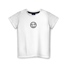 Детская футболка хлопок с принтом SMILE , 100% хлопок | круглый вырез горловины, полуприлегающий силуэт, длина до линии бедер | майка | майка смайлик | смайл | смайлик | топ