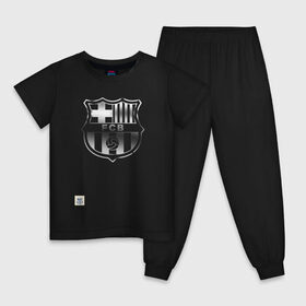 Детская пижама хлопок с принтом FC Barcelona | Gradient effect (2021) , 100% хлопок |  брюки и футболка прямого кроя, без карманов, на брюках мягкая резинка на поясе и по низу штанин
 | 0x000000123 | barca | barcelona | fcb | messi | барса | барселона | месси | фкб