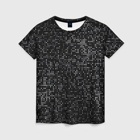 Женская футболка 3D с принтом Блестящие полутона , 100% полиэфир ( синтетическое хлопкоподобное полотно) | прямой крой, круглый вырез горловины, длина до линии бедер | Тематика изображения на принте: halftone | hi tech | net | nets | pattern | shiny | square | texture | web | битная | биты | блестит | блестящие | в квадратик | в клетку | в клеточку | в сетку | квадратики | квадраты | паттерн | полутона | светятся | светящиеся
