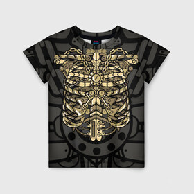 Детская футболка 3D с принтом Стимпанк Скелет , 100% гипоаллергенный полиэфир | прямой крой, круглый вырез горловины, длина до линии бедер, чуть спущенное плечо, ткань немного тянется | clock | clocks | cosplay | punk | rib | ribcage | ribs | robot | skeleton | steam | steampunk | внутренности | грудная клетка | железные | косплей | кости | механизм | панк | паро панк | паровой | паропанк | ребра | робот | скелет | стим | с
