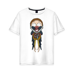 Женская футболка хлопок Oversize с принтом Glorzo Morty , 100% хлопок | свободный крой, круглый ворот, спущенный рукав, длина до линии бедер
 | morty | morty smith | rick and morty | vdzabma | морти | морти смит | рик и морти