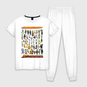 Женская пижама хлопок с принтом Story Train , 100% хлопок | брюки и футболка прямого кроя, без карманов, на брюках мягкая резинка на поясе и по низу штанин | Тематика изображения на принте: rick and morty | vdzabma | рик и морти