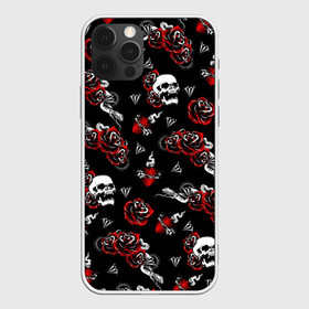 Чехол для iPhone 12 Pro Max с принтом Черепа и розы , Силикон |  | diamond | diamonds | gothic | heart | hearts | roses | skull | skulls | snake | snakes | tattoo | tattoos | брилианты | бриллианты | готика | готическая | готичная | змеи | змея | розы | сердца | сердце | тату | татуировка | татуировки | череп 