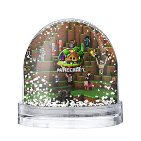 Снежный шар с принтом MINECRAFT , Пластик | Изображение внутри шара печатается на глянцевой фотобумаге с двух сторон | craft | creeper | dungeon | dungeons | earth | game | logo | mine | minecraft | mobile | online | дунгеонс | земля | зомби | игра | крипер | лого | майкрафт | майнкрафт | мобайл | онлайн | подземелье | подземелья