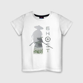 Детская футболка хлопок с принтом TRDGhoTsuhim , 100% хлопок | круглый вырез горловины, полуприлегающий силуэт, длина до линии бедер | Тематика изображения на принте: катана | отвага | призрак | самурай | честь