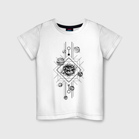 Детская футболка хлопок с принтом Планеты , 100% хлопок | круглый вырез горловины, полуприлегающий силуэт, длина до линии бедер | Тематика изображения на принте: алхимия | дельта | заговор | иллюминаты | масонство | масоны | наблюдение | наугольник | символы | циркуль | эзотерика