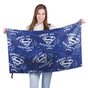 Флаг 3D с принтом Awake all , 100% полиэстер | плотность ткани — 95 г/м2, размер — 67 х 109 см. Принт наносится с одной стороны | man | steel | superman | vdzajul | супермен | супермэн