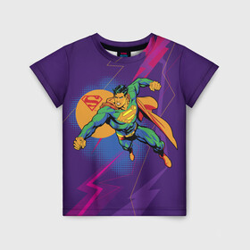 Детская футболка 3D с принтом Superman , 100% гипоаллергенный полиэфир | прямой крой, круглый вырез горловины, длина до линии бедер, чуть спущенное плечо, ткань немного тянется | man | steel | superman | vdzajul | супермен | супермэн