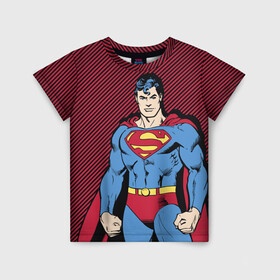 Детская футболка 3D с принтом I am your Superman , 100% гипоаллергенный полиэфир | прямой крой, круглый вырез горловины, длина до линии бедер, чуть спущенное плечо, ткань немного тянется | man | steel | superman | vdzajul | супермен | супермэн