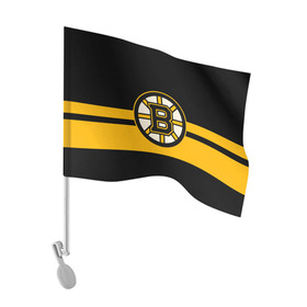 Флаг для автомобиля с принтом BOSTON BRUINS NHL , 100% полиэстер | Размер: 30*21 см | black | boston | bruins | hockey | ice | logo | nhl | sport | usa | бостон | брюинз | логотип | нхл | спорт | хоккей