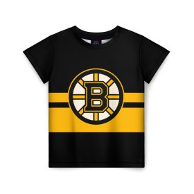 Детская футболка 3D с принтом BOSTON BRUINS NHL , 100% гипоаллергенный полиэфир | прямой крой, круглый вырез горловины, длина до линии бедер, чуть спущенное плечо, ткань немного тянется | Тематика изображения на принте: black | boston | bruins | hockey | ice | logo | nhl | sport | usa | бостон | брюинз | логотип | нхл | спорт | хоккей