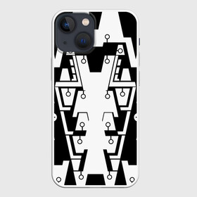 Чехол для iPhone 13 mini с принтом КИБЕРПАНК,ФАНТАСТИКА,БУДУЩЕЕ, ,  |  | абстракция | будущее | геометрия | графика | киберпанк | метал | механизм | техника | фантастика | черно белое