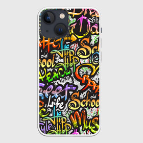 Чехол для iPhone 13 mini с принтом Уличные граффити ,  |  | 1990 | 1990 е | 1990е | 90 е | 90е | crazy | dance | graffiti | graffity | hip hop | life | music | old school | oldschool | rap | street | style | west coast | безумные | графити | граффити | девяностые | классика | мир | музыка | олдскул | реп