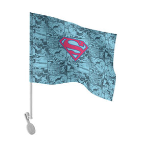 Флаг для автомобиля с принтом Man of steel , 100% полиэстер | Размер: 30*21 см | man | steel | superman | vdzajul | супермен | супермэн